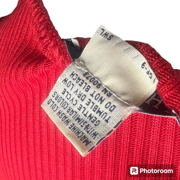 The Avenue 1X Short Sleeve Red Ribbed Button Down Vintage MADE IN USA - Picture 15 of 16